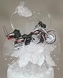 Motorcycle and Heart Cake Topper