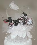 Motorcycle and Heart Cake Topper