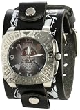 Nemesis Men's LMS907K Signature Skull Black Dial Leather Multi and skull Cuff Watch