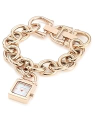 Anne Klein Womens AK/1174RGCH Rose Gold-Tone Charm Bracelet Watch