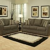 Empire Chenille Sofa and Loveseat Set in Slate