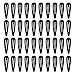 40 Pack Black 2 Inch Barrettes Women Metal Snap Hair Clips Accessories