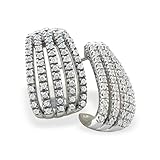 Dazzling 1/2ct Diamond Five Row Hoops in 10K White Gold