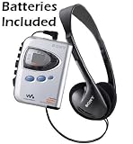 Sony Walkman Digital Tuning Slim Compact Portable Lightweight AM/FM Mega Bass Stereo Radio (Black) with Tape Cassette Player, Weather Band, 33 Station Preset Memory, DX Switch for Exceptional Reception, Protective Carry Case with Convenient Belt Clip & Ov