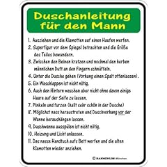 Duschanleitung - Blech-Schild Blechschild mit Spruch, 4 Saugn�pfe - Gr�sse 22x17 cm