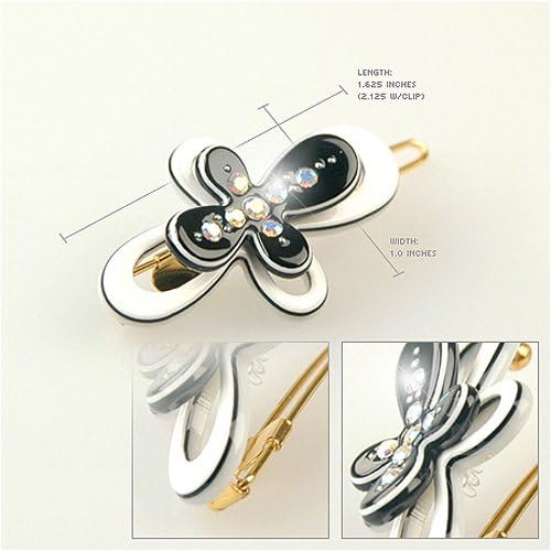 Cantus White - Cubitas Morisot Collection (Hand-set Swarovski crystals, Barrette)