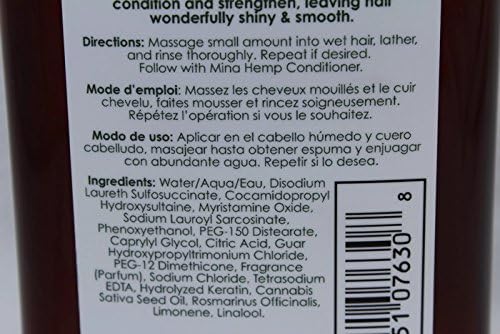 Mina Organic HEMP Moisturizing Shampoo 12 fl oz