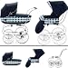 Inglesina SYSTM11BTB Classica Pram and Seat with Raincover - Arglye Blue