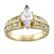 14K Yellow Gold Diamond Engagement Ring Semimount - 1.00 Ct. - CENTER STONE NOT INCLUDED