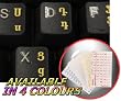 ARMENIAN KEYBOARD STICKERS WITH YELLOW LETTERING ON TRANSPARENT BACKGROUND
