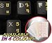 ARMENIAN KEYBOARD STICKERS TRANSPARENT BACKGROUND WITH YELLOW LETTERING