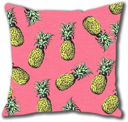 Pineapple Pattern Design 003 Cotton Square Pillow Case by Lilyshouse