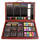 Nicole Studio Art &amp; Craft Supplies Set in Wood Box for Drawing and Painting, 79 Piece, Multi Colors