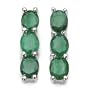 2.10 Carat Genuine Emerald Oval Sterling Silver Earrings