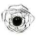 Sterling Silver Baltic Cherry Color Amber Celtic Flower Ring