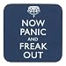 Now Panic and Freak Out Coaster - Blue - Square