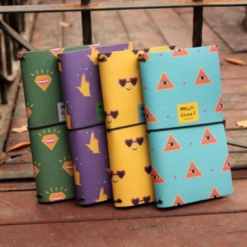 "Hello Color" Velour Cardboard Cute Diary Planner Journal Travel Notebook Memo