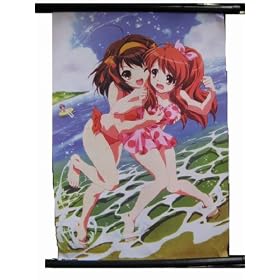 Haruhi Suzumiya and Mikuru at Beach 60x90cm Wallscroll