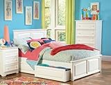 IMAGE OF Queen Size Platform Bed with Raised Panel Footboard White Finish