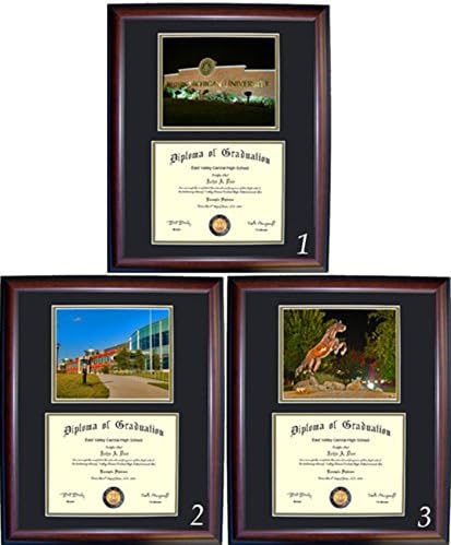 Western Michigan Diploma Frame - Photo Option #1 - Walnut Frame