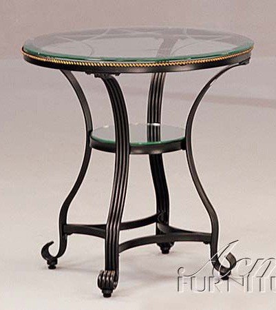 End Table with Glass Bronze Finish