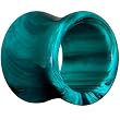 7/8" Acrylic Teal Blue Marble Double Flare Tunnel