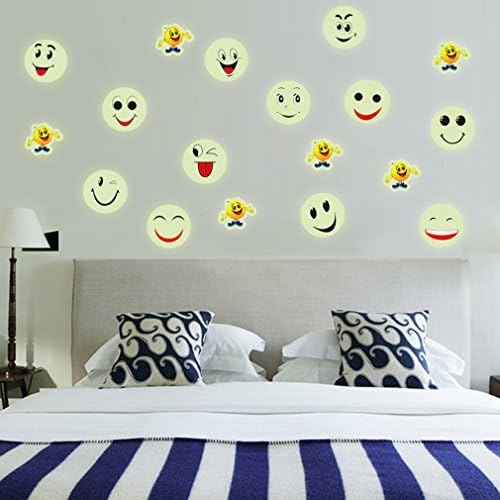 Jojoplaza Emoji Smile Faces Removable Kids Room Wall Decor Decal Stickers