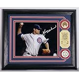 Kerry Wood Autographed Photo Mint w/ Authentic Infield Dirt Coin