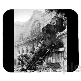 Train Wreck at Montparnasse (1895) Mouse Pad