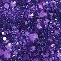 OVER 2600 PURPLE DIAMOND WEDDING TABLE CONFETTI TABLE CRYSTALS -3 MIXED SIZES