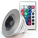 TORCHSTAR 3-in-1 RGB Multi Color LED MR16 Floodlight Kit, 60° Beam Angle MR16 Bulb with GU5.3 Base, 2 IR Remote Controls, AC 12V 3W Color Changing Bulb, Bead Surface Lens, Silver
