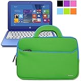Evecase HP Stream 11 UltraPortable Handle Carrying Portfolio Neoprene Sleeve Case Bag for HP Stream 11 11-d010nr Notebook 11.6 inch Laptop - Green
