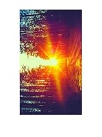 Huella deco Alfombra de Vinilo (Naranja/Negro)