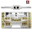 Pro Grade 40 Piece Titanium Tap & Hexagon Die Tool Set - SAE #4 to 1/2