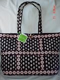 Vera Bradley Classic Black Large Tic Tac Tote