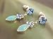 Fashion earrings 762 blue drops on silver colour metal