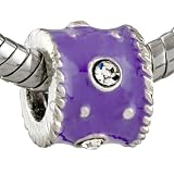 Purple Drum April Birthstone Charm Bead Fits Pandora Bracelet