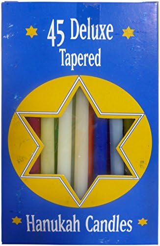 Biedermann & Sons Assorted Rainbow Hanukkah Candles, 6 Boxes of 45