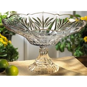 13 Diameter Providence Crystal Pedestal Serving Bowl Compote by Crystal Clear
