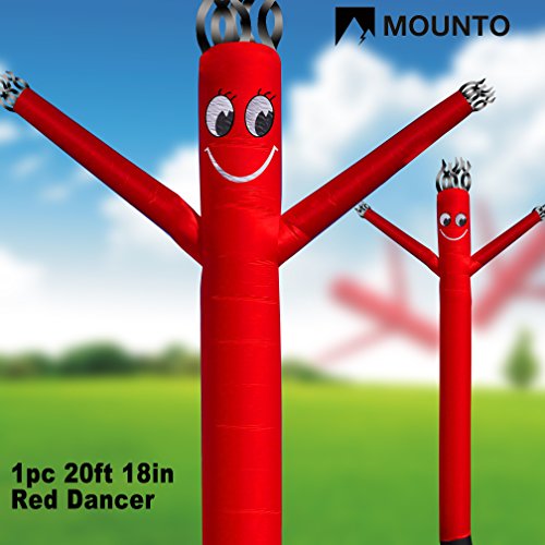 MOUNTO 20ft 18inch Air Puppet Dancer Tube Man Fly Guy Puppet Dancer (Red)