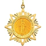 14K Yellow Gold Miraculous Medal - 32.00x29.00mm