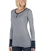 Juniors Mossimo Supply Co. Splitneck Pullover Henley - Officer Blue / Bone&nbsp;