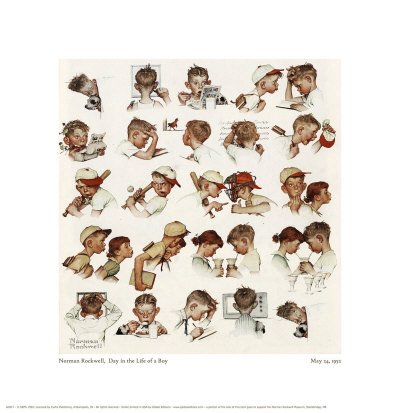 Day in the Life of a Boy Giclee Poster Print by Norman Rockwell, 14x14
