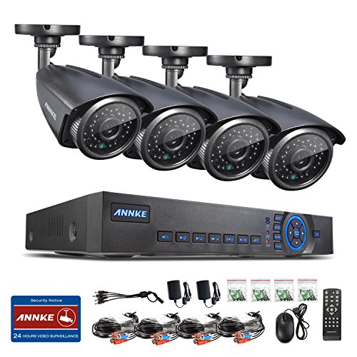 ANNKE 4ch 720P DVR Recorder with 4x HD 1.0 MegaPixels Surveillance Cameras