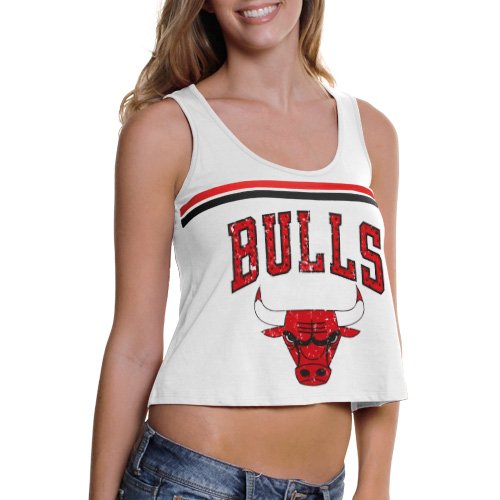 NBA Chicago Bulls Ladies De-Stressed Tank - White (Large)