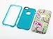 ULAK iPhone 5C Case,Soft TPU Skin and Hard Inner Shell Solid PC Back,Anti Scratch,Dust Plug,Hybrid Dual Layer Cover,for iPhone 5C Paisley Flower+Aqua Blue PC