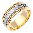 PLT950 Handmade Platinum Braided Comfort Fit Wedding Band Width 10.0mm - Size: 5-13