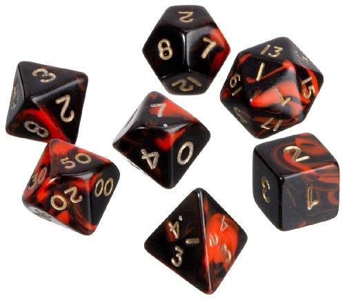 Pegasus Spiele 207202XX - W&uuml;rfel, Oblivion: Rot, 7er-Set in Acrylbox Preisvergleich