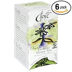 Choice Organic Jasmine Green Tea, 20-Count Box (Pack of 6)