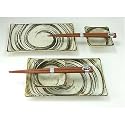 Sushi Trays for Two Set, Brown Swirl